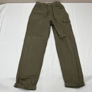 Vintage Averroe‎ Pants Womens 10 Cargo Straight Leg Cuffed Green Khaki